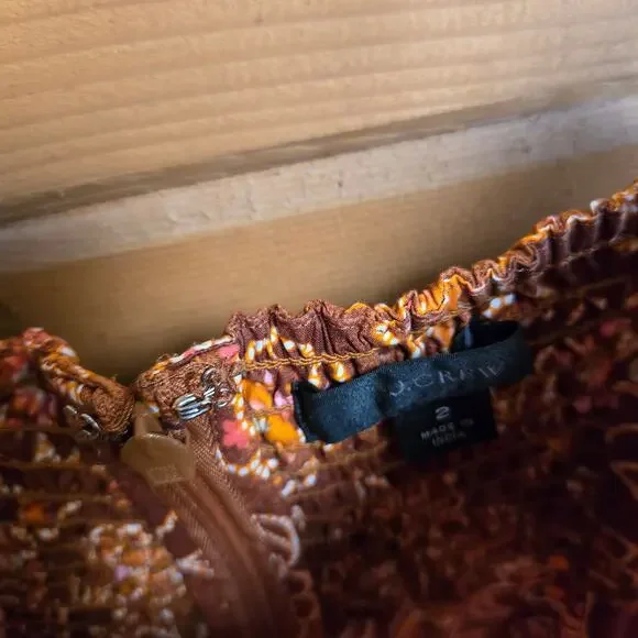 J. Crew Jumpsuit Vintage Vines Cottage Tank Top Flowy Floral Brown Fall Boho 2 - Picture 5 of 5